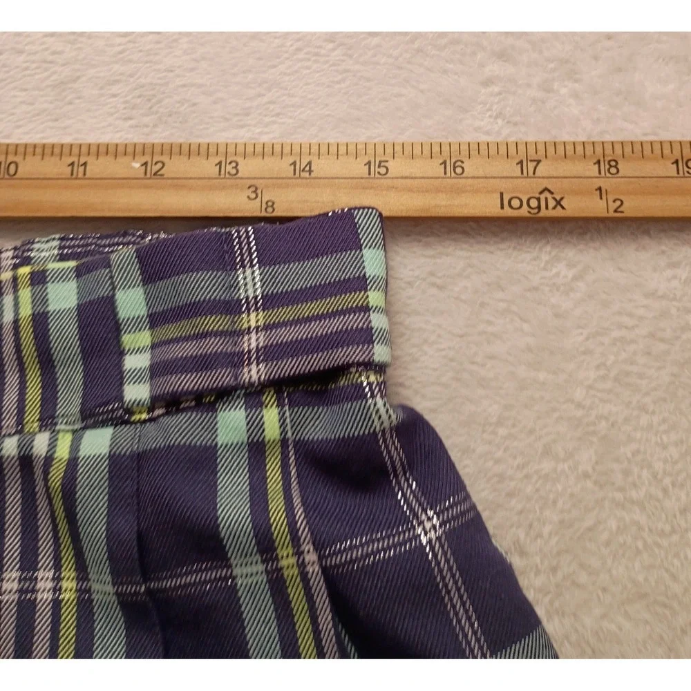 Justice Girls XL Plus Purple Green Plaid Pleated Skort Metallic Accents NWOT